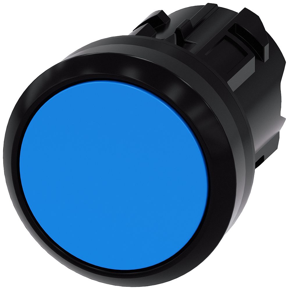 BOTÃO 22 MM REDONDO PLÁSTICO AZUL BOTÃO DE PRESSÃO PLANO DE ENCAIXE 3SU10000AA500AA0-ZY12 SIEMENS