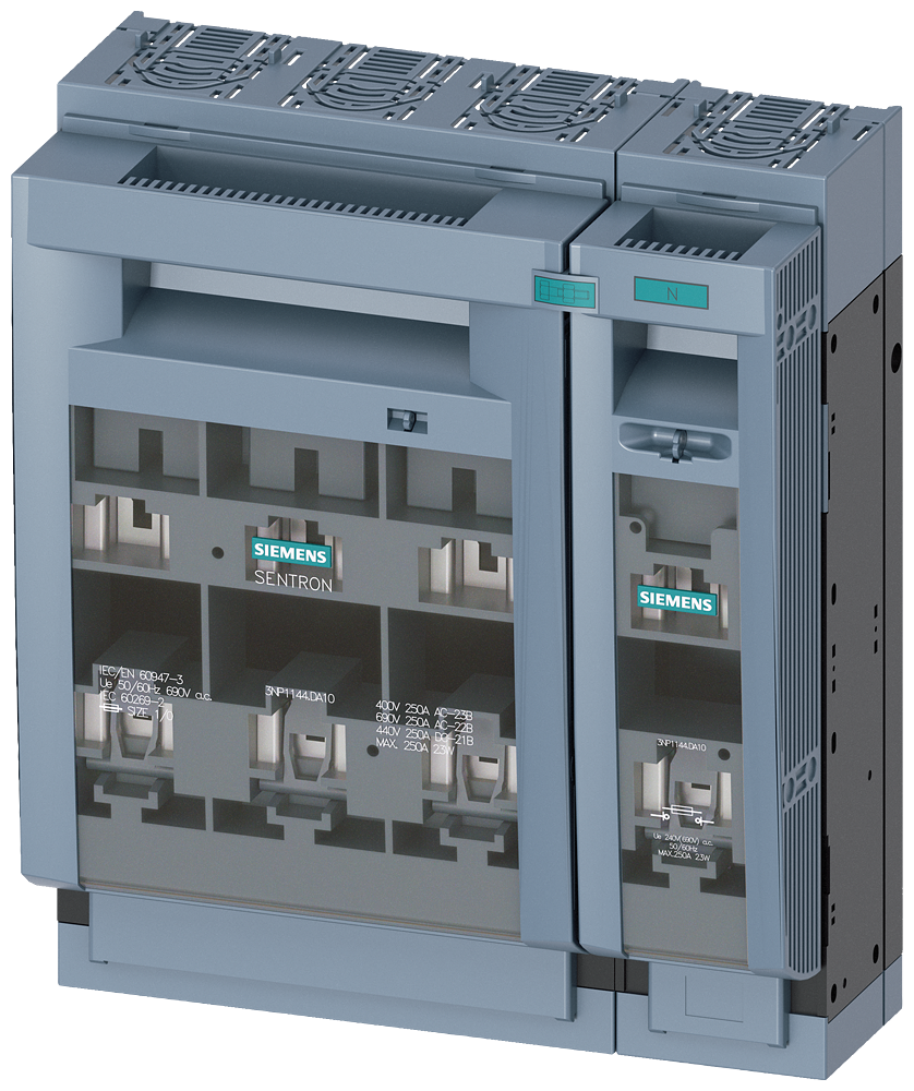 SECCIONADORA-FUSÍVEL SOB CARGA 3NP1 DE 4 POLOS NH1 250 A 3NP11441DA10 SIEMENS