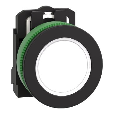 [Imagem SINALIZADOR ANTIMICROBIANO MONOBLOCO FACEADO Ø30MM PLÁSTICO LED DE ALTO BRILHO BRANCO 230...240VCA XB5FVM1 SCHNEIDER]