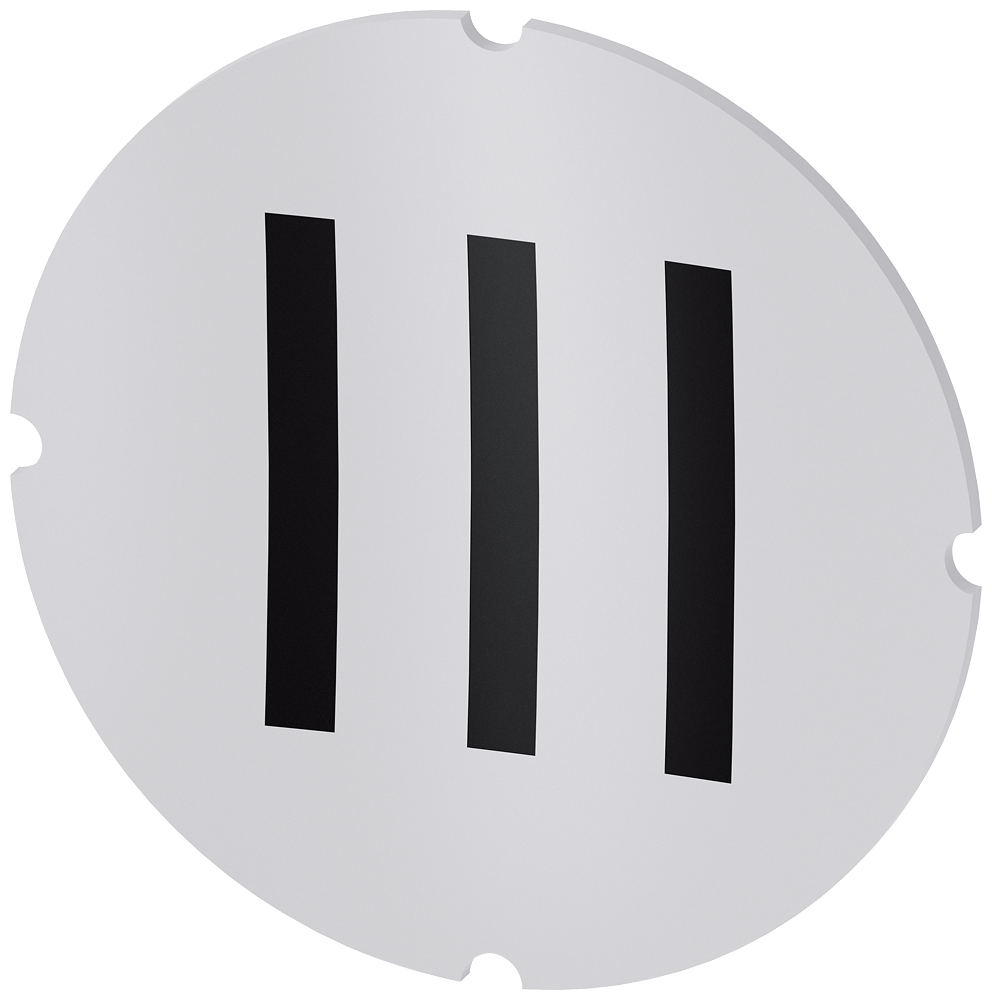 [Imagem do produto PLACA EMBUTIDA PARA BOTÃO DE PRESSÃO ILUMINADO, REDONDO, LEITOSO, SÍMBOLO: III* 3SU19000AB710QD0 SIEMENS]