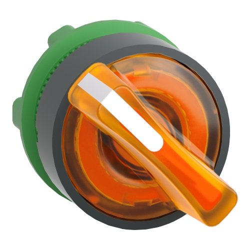 [Imagem CABEÇOTE PARA CHAVE SELETORA LUMINOSA Ø22MM PLÁSTICO 2 POSIÇÕES RETORNO POR MOLA LARANJA ZB5AK1453 SCHNEIDER]