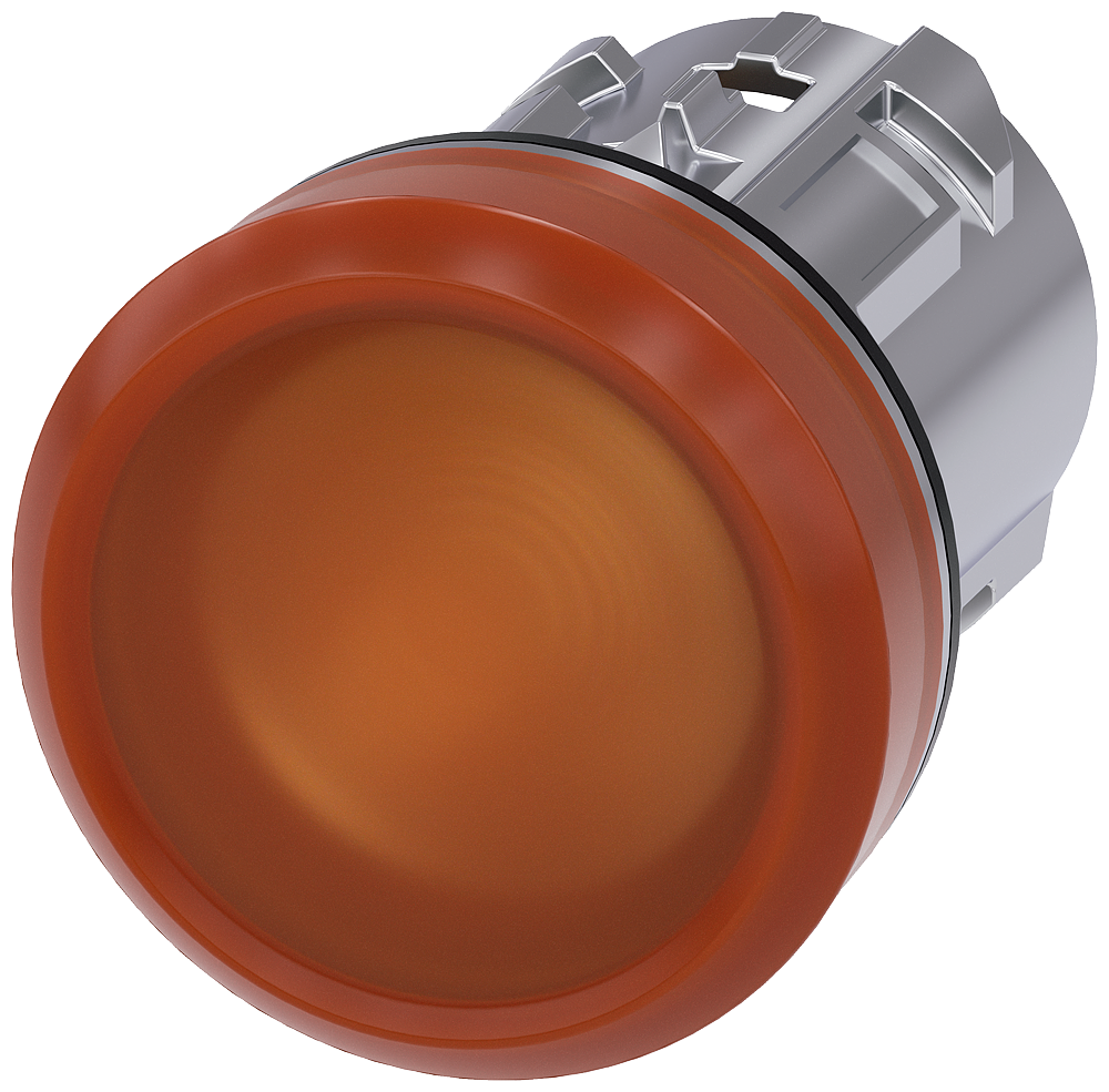 INDICADOR LUMINOSO 22 MM REDONDO METAL DE ALTO BRILHO ÂMBAR LENTE PLAN 3SU10516AA000AA0-ZY15 SIEMENS