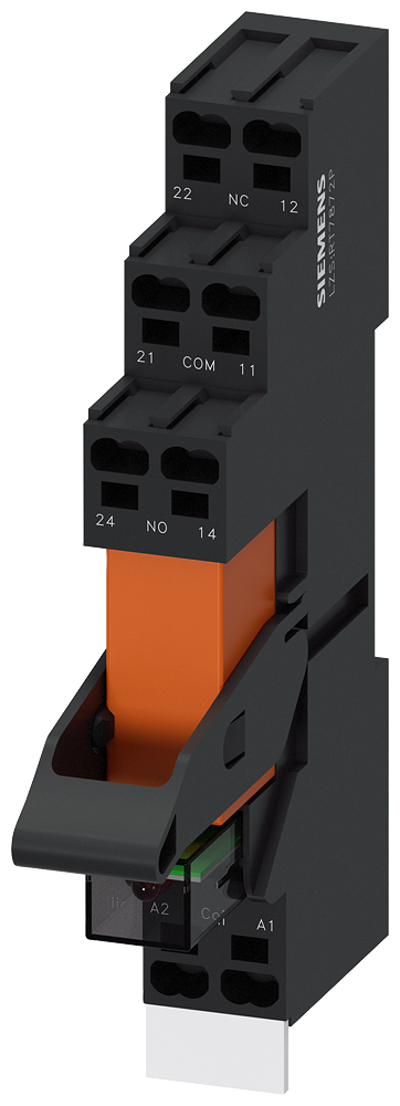 RELÉ DE ENCAIXE APARELHO COMPLETO 24V CA 1W MÓDULO LED VERMELHO BASE LZS:RT3D4R24 SIEMENS