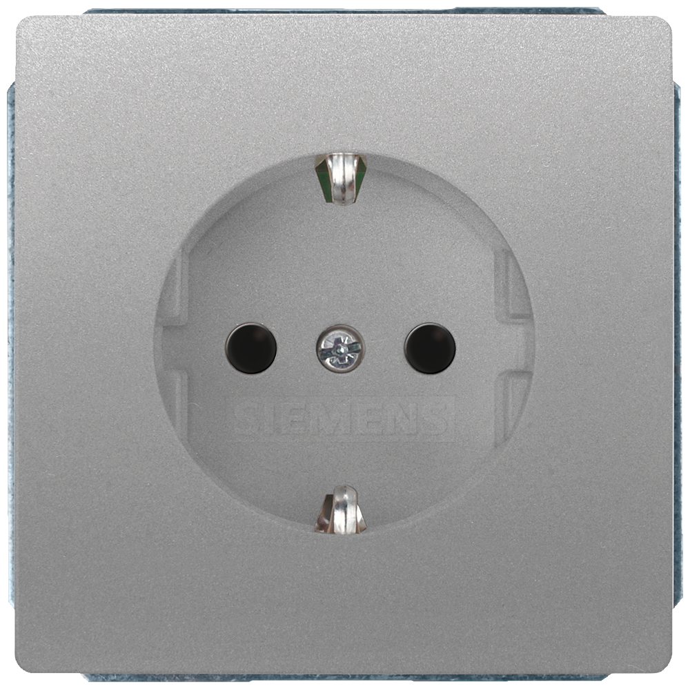 TOMADA SCHUKO COM MAIOR PROTEÇÃO CONTRA CONTATO METÁLICO PLATINADO 5UB18551 SIEMENS