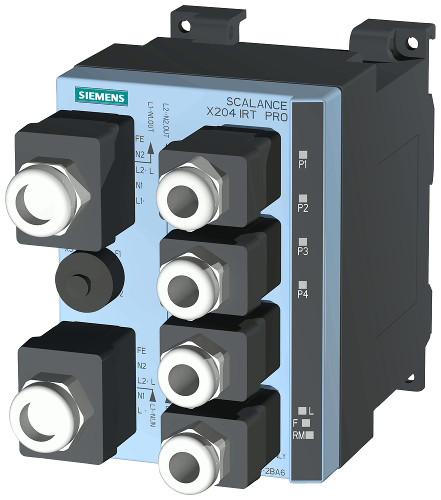 [Imagem SCALANCE X204IRT PRO, SWITCH CONTROLADO CAMADA 2, 4X PUSH PULL RJ45, IP65 6GK52040JA102BA6 SIEMENS]