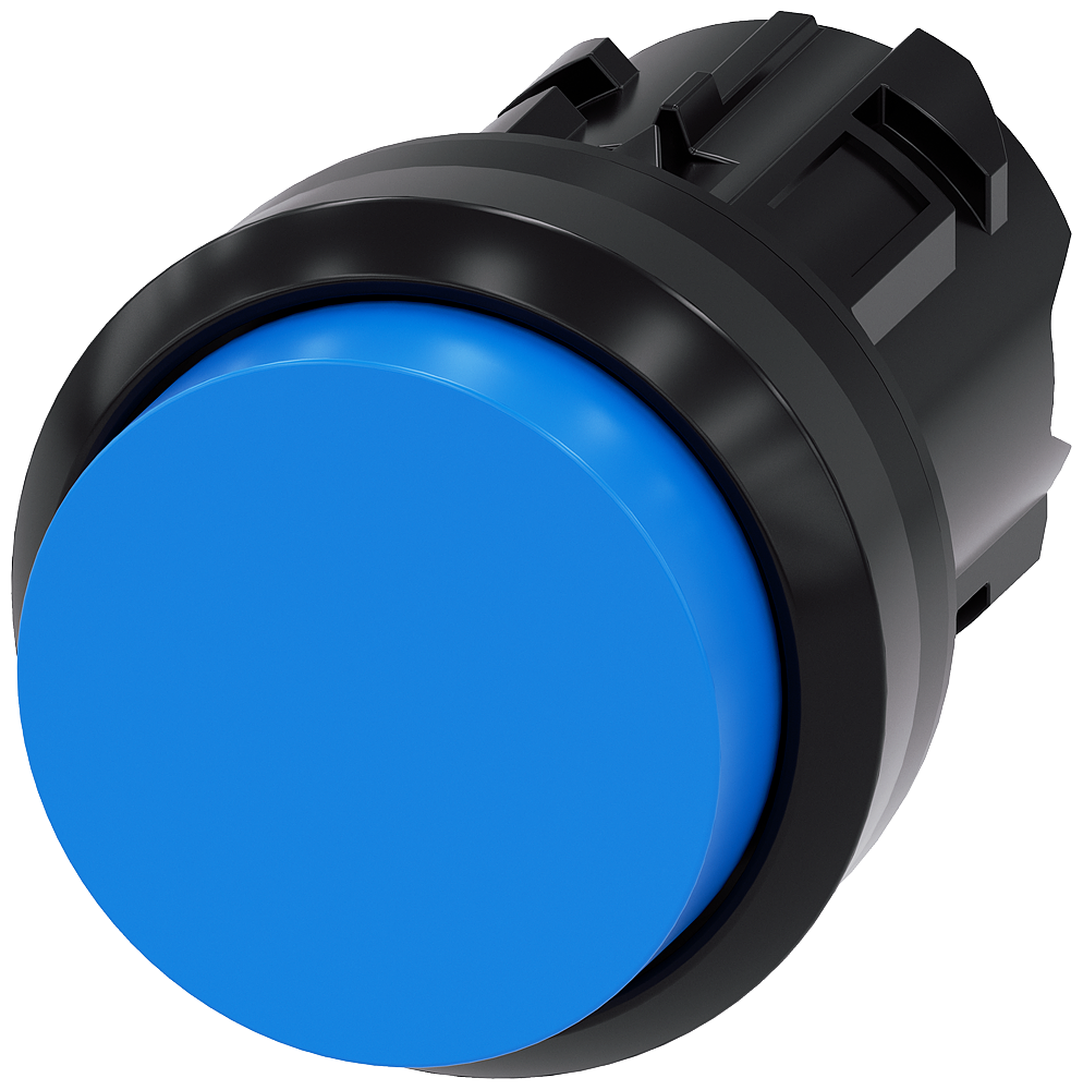 BOTÃO 22 MM REDONDO PLÁSTICO AZUL BOTÃO DE PRESSÃO ALTO RETO 3SU10000BB500AA0-ZY13 SIEMENS
