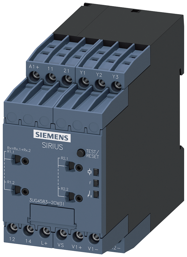 RELÉ DE MONITORAÇÃO DO ISOLAMENTO AJUSTÁVEL ANALOGICAMENTE ATÉ CA 400V 15-4 3UG45832CW31 SIEMENS
