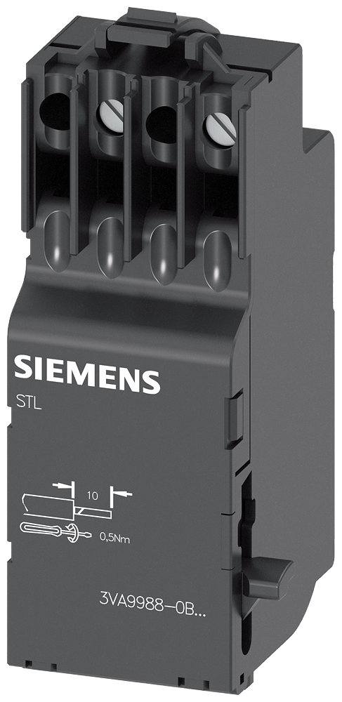 [Imagem DISPARADOR DE TENSÃO À ESQUERDA PARA INTERTRAVAMENTO ELÉTRICO 24V CC ACESSÓRIOS 3VA99880BM10 SIEMENS]