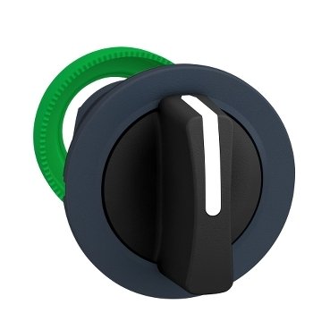 [Imagem CABEÇOTE PARA CHAVE SELETORA ANTIMICROBIANA FACEADA Ø30MM PLÁSTICO 3 POSIÇÕES FIXAS MANOPLA CURTA PRETO ZB5FD3 SCHNEIDER]