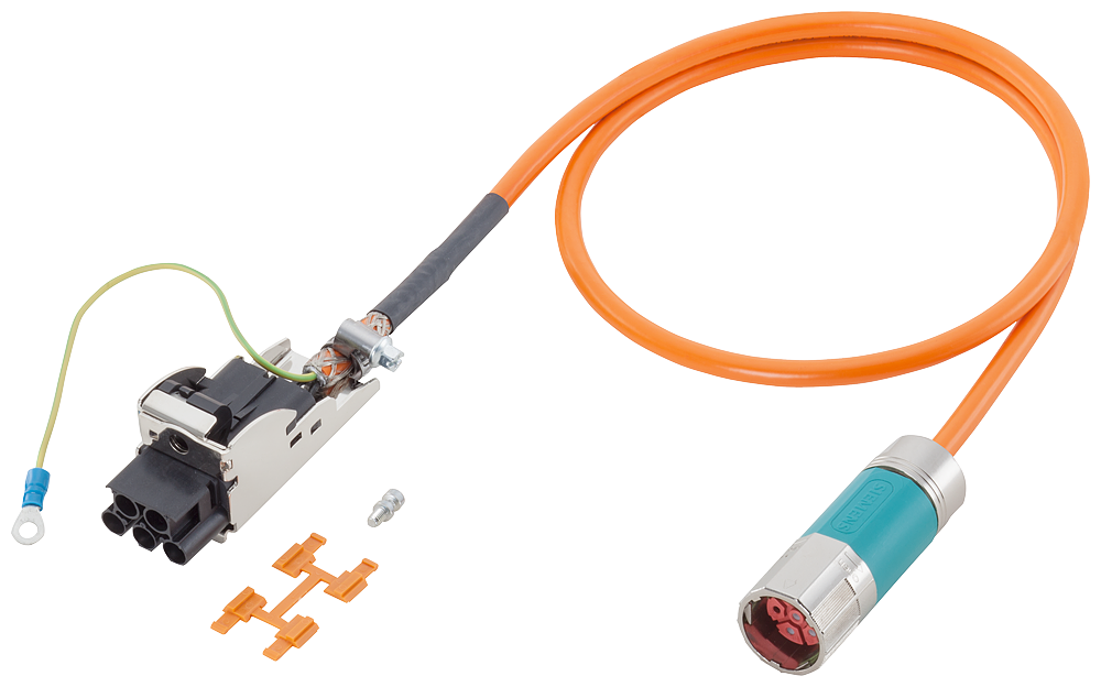 [Imagem CABO DE POTÊNCIA 9,5M COM CONECTORES 4X1.5 6FX80025CS011AK5 SIEMENS]