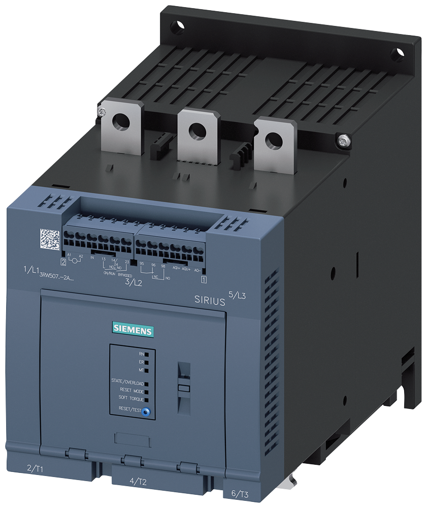 [Imagem do produto CHAVE DE PARTIDA TRIFÁSICA 110KW 210A 200/480V 50/60HZ 3RW50722AB04 SIEMENS]