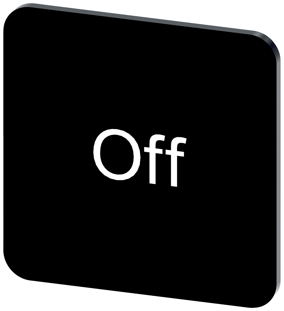 [Imagem do produto PLACA DE IDENTIFICAÇÃO 22X22MM, PLACA PRETO, INSCRIÇÃO: OFF 3SU19000AF160DK0 SIEMENS]