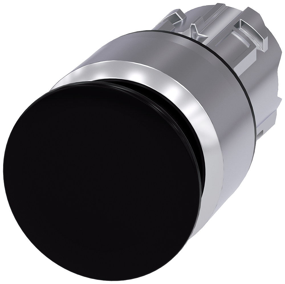 BOTÃO TIPO COGUMELO 22 MM REDONDO METAL DE ALTO BRILHO PRETO 30 MM DE 3SU10501AA100AA0-ZY13 SIEMENS