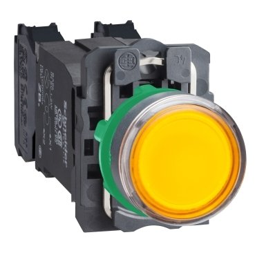 [Imagem BOTÃO 22MM PLÁSTICO  LUMINOSO COM TRAFO 1 XB5AW3535 SCHNEIDER]