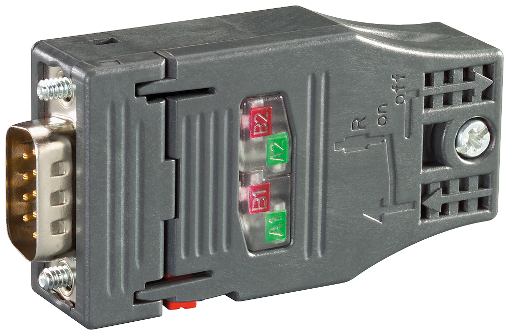 [Imagem CONECTOR RS 485 PROFIBUS FASTCONNECT SAÍDA CABO AXIAL 180 GRAUS FC 6GK15000FC10 SIEMENS]