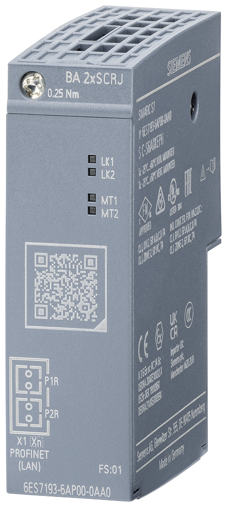 [Imagem ADAPTADOR BA 2XSCRJ PROFINET PARA MÓDULO 6ES71936AP000AA0 SIEMENS]