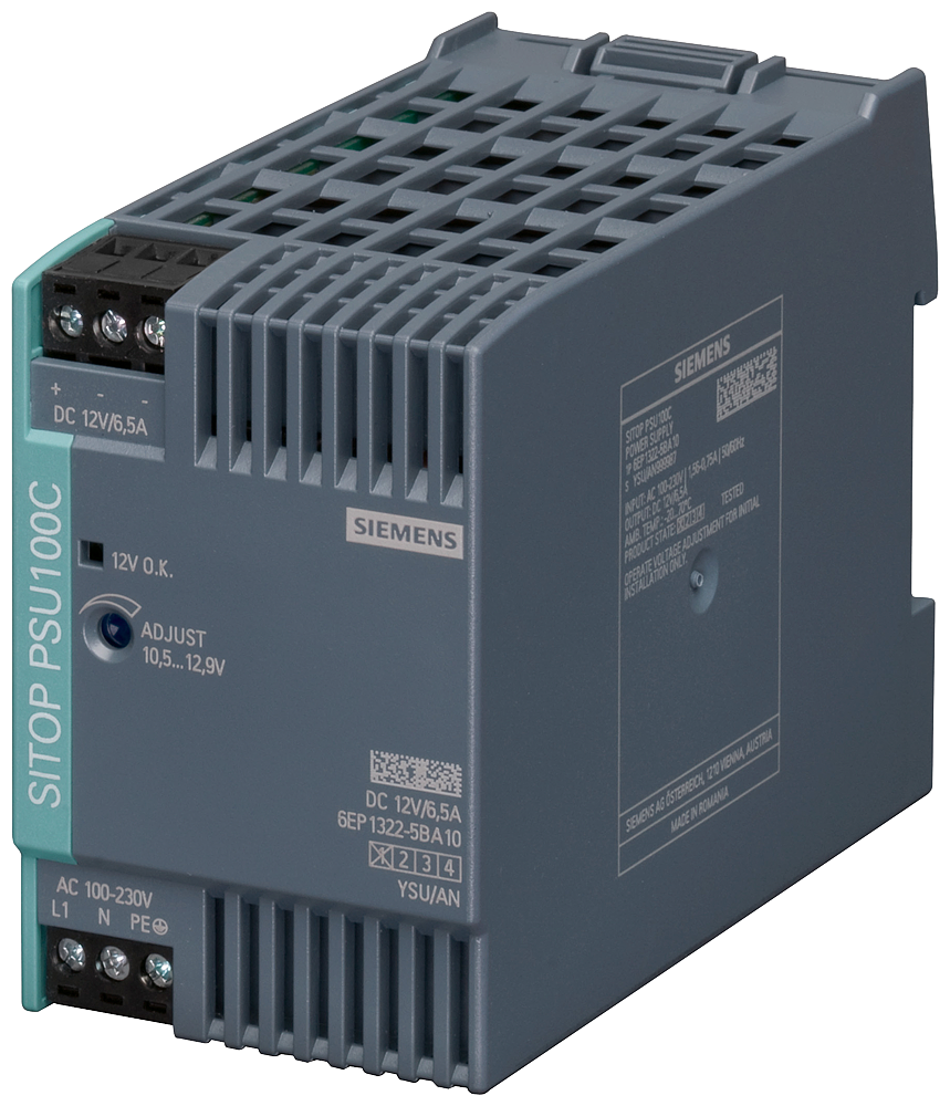 [Imagem SITOP PSU100C 12V / 6,5A 6EP13225BA10 SIEMENS]