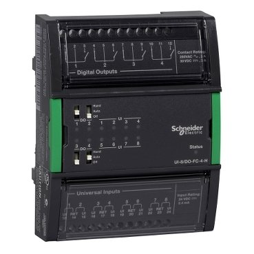 [Imagem do produto MÓDULO DE EXPANSÃO SMARTX UI 8/AO V 4 8 ENTRADAS UNIVERSAIS 4 SAÍDAS ANALÓGICAS (0 10VDC) SXWUI8V4X10001 SCHNEIDER]