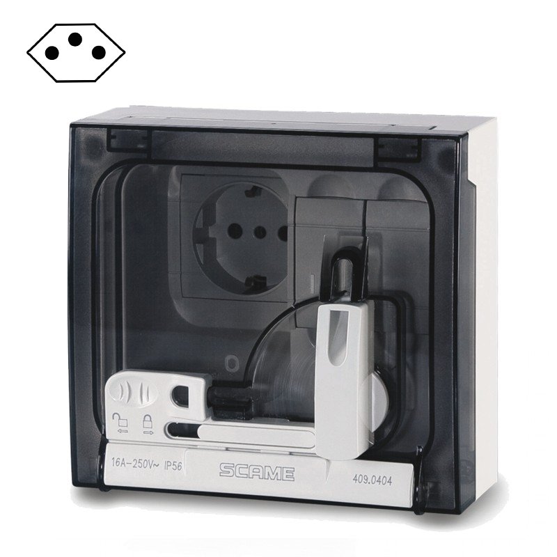 [Imagem do produto TOMADA INTERBLOQUEADA OMNIAPLUS PADRÃO BRASIL10A SEM PROTEÇÃO 409.0421 SCAME]