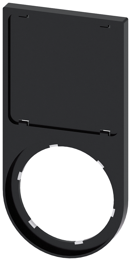 [Imagem do produto SUPORTE DE PLACA, CHATO, ARREDONDADO, PRETO, PARA PLACA DE IDENTIFICAÇÃO 27X  3SU19000AT100AA0 SIEMENS]