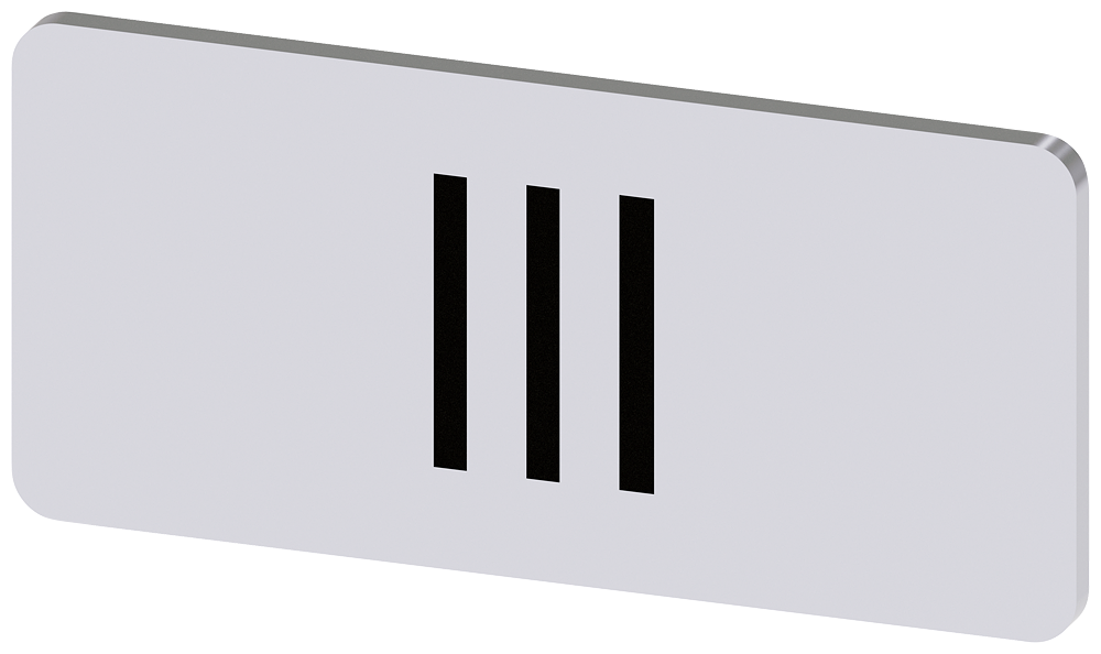 [Imagem do produto PLACA DE IDENTIFICAÇÃO 12,5X27MM, PLACA PRATA, SÍMBOLO: III* 3SU19000AC810QD0 SIEMENS]