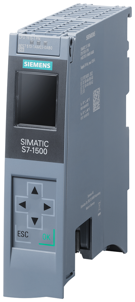 [Imagem do produto S7-1500:CPU 1513-1 PN, 600+2,5MB 6ES75131AM030AB0 SIEMENS]