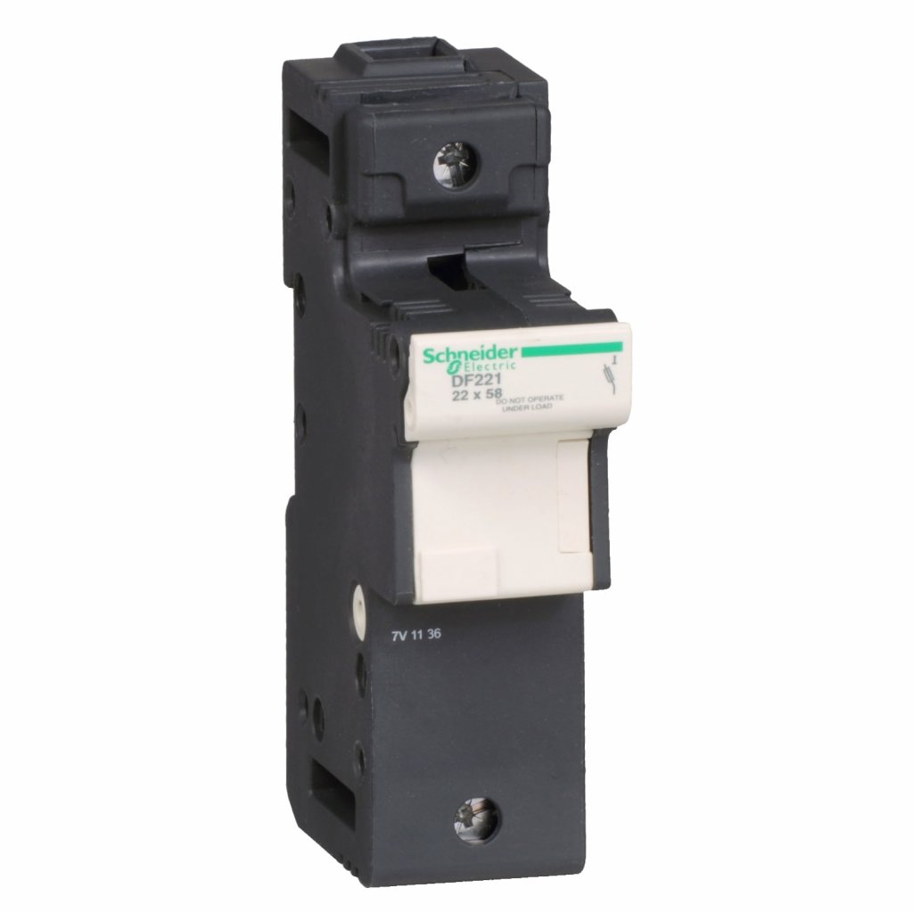[Imagem PORTA FUSIVEL SEM INDICADOR 1P 125A 22X5 DF221 SCHNEIDER]