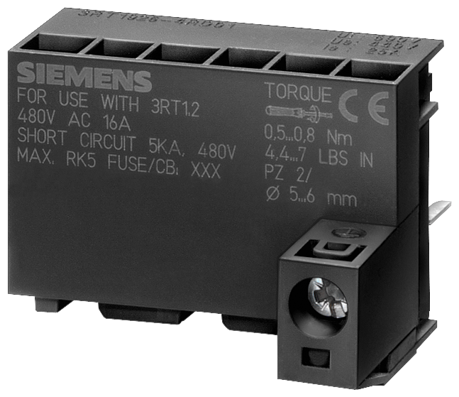 [Imagem do produto ADAPTADOR PARA CONTATOR S0 AC3 400V 25A 3RT19264RD01 SIEMENS]