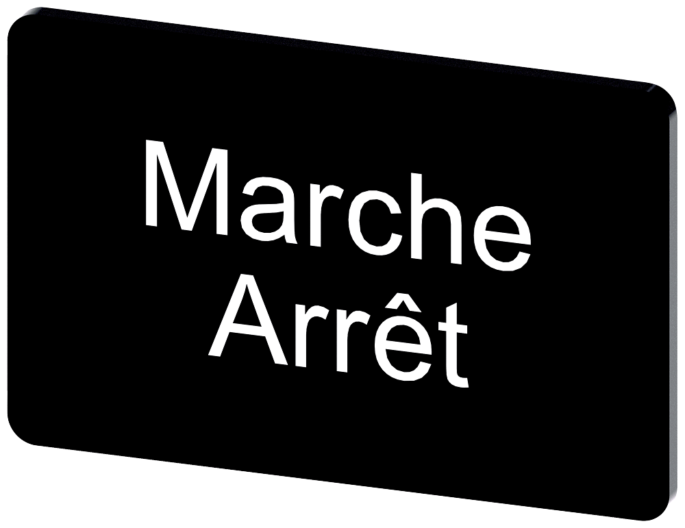 PLACA DE IDENTIFICAÇÃO 17,5X27MM PLACA PRETO INSCRIÇÃO: ARRET-MARCHE 3SU19000AD160GU0 SIEMENS
