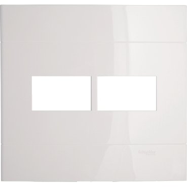 [Imagem PLACA 4X4 2 POSTOS SEPARADOS BRANCA DECOR PRM044421 SCHNEIDER]