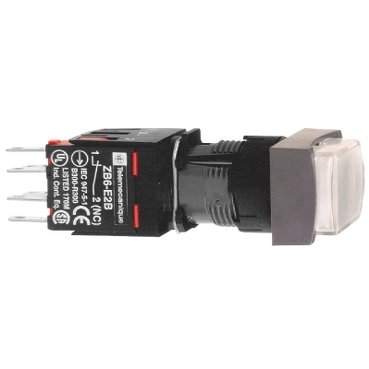 [Imagem BOTÃO 16MM PLÁSTICO  LUMINOSO A IMPULSÃO XB6DE1B5B SCHNEIDER]