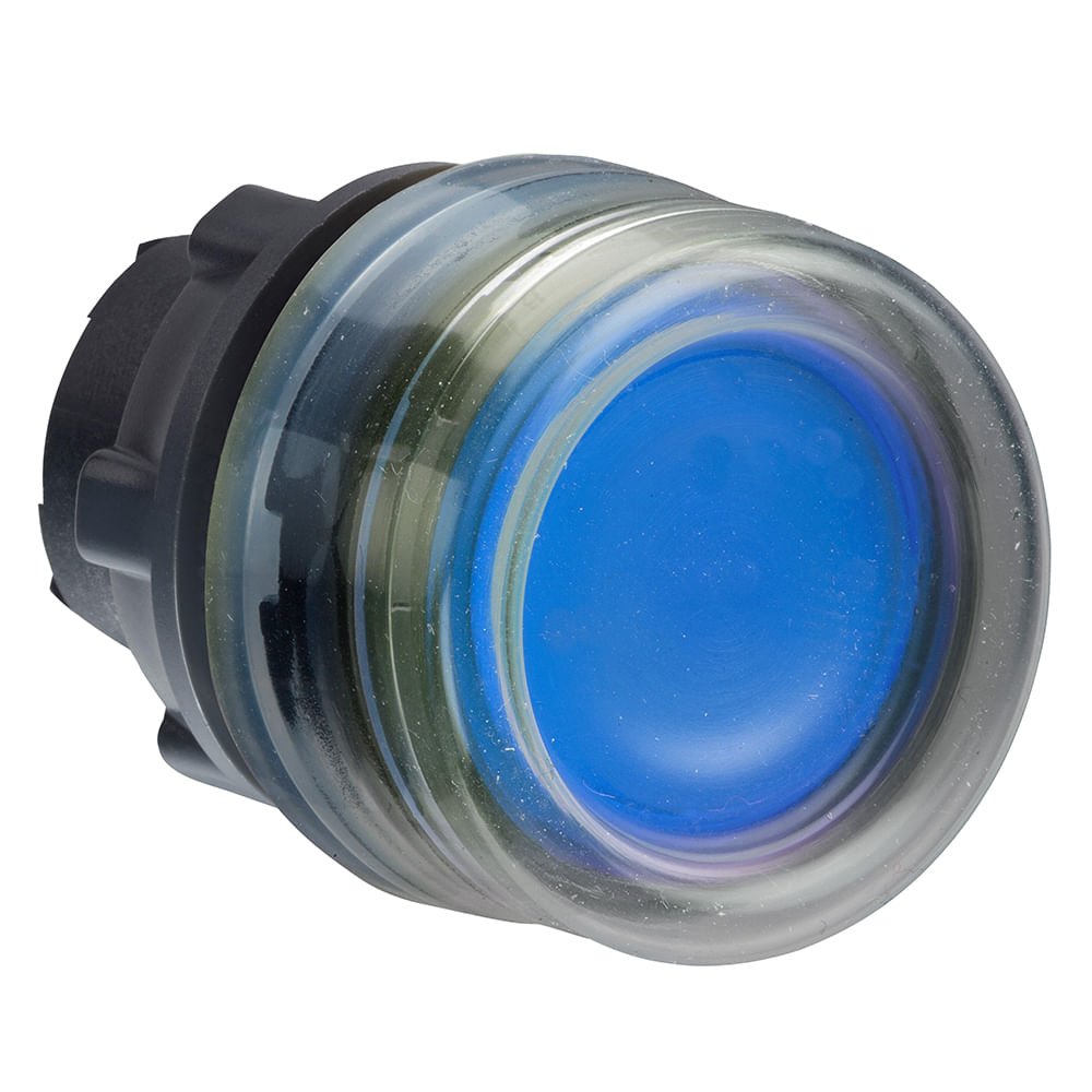 [Imagem CABEÇOTE PARA BOTÃO LUMINOSO MODULAR Ø22MM PLÁSTICO, COM CAPA, PARA LED INTEGRAL, AZUL ZB5AW563 SCHNEIDER]