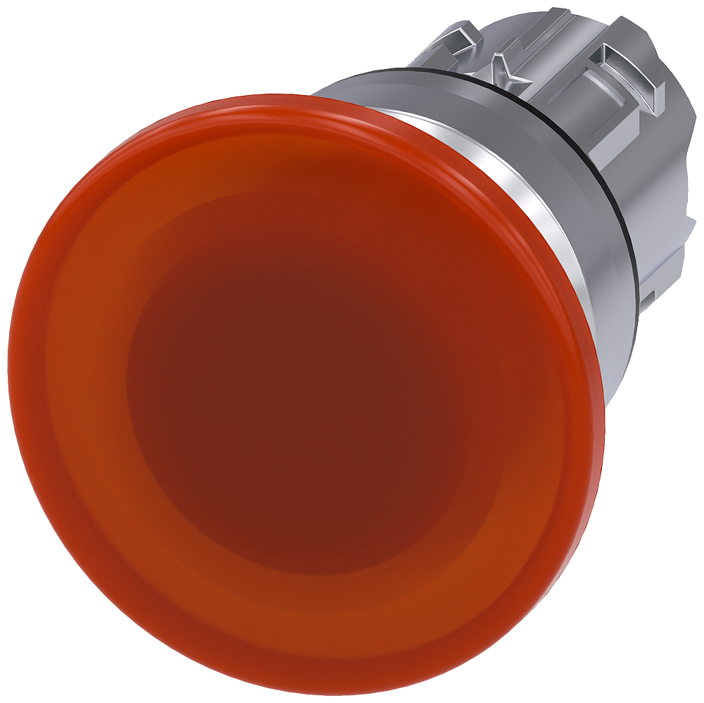 BOTÃO LUMINOSO EM FORMA DE COGUMELO 22 MM REDONDO METAL DE ALTO BRILHO Â 3SU10511BD000AA0-ZY11 SIEMENS