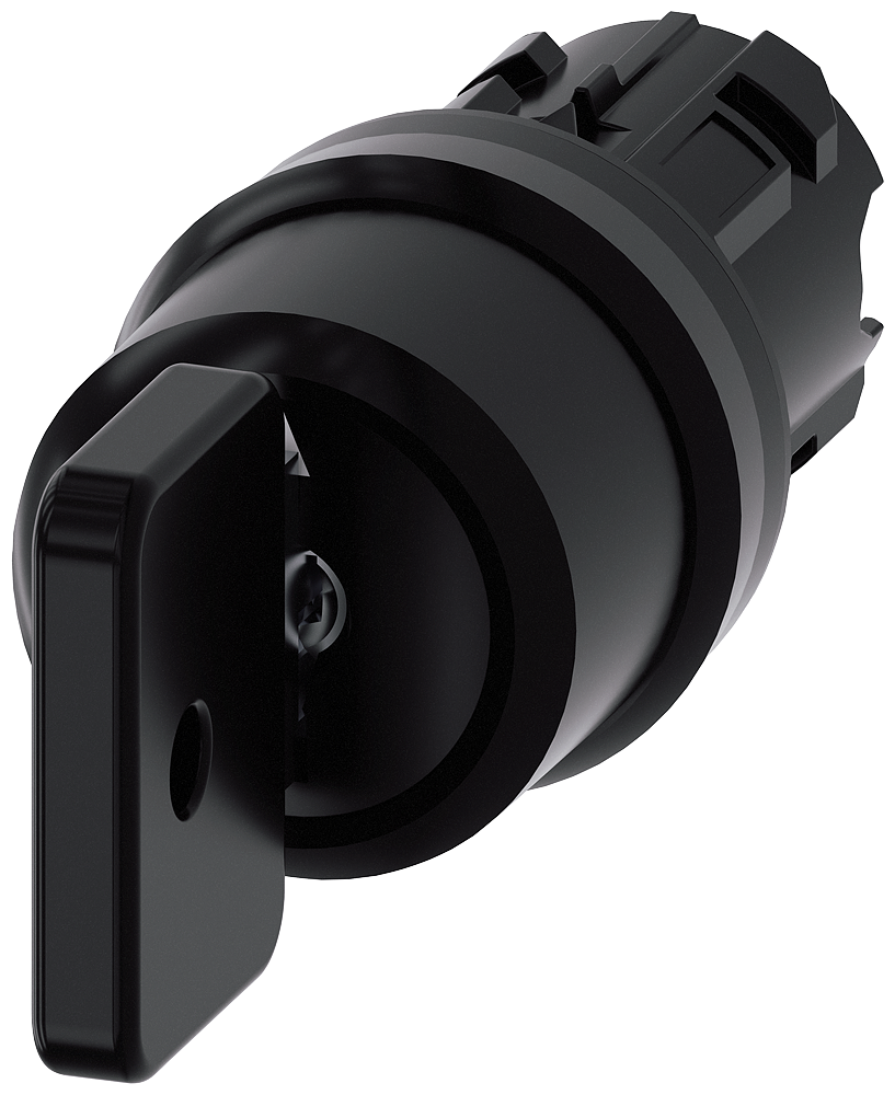 [Imagem do produto INTERRUPTOR DE CHAVE O.M.R, 22MM, REDONDO, PLÁSTICO, PRETO, RETIRADA DA CHAVE O 3SU10004HL010AA0 SIEMENS]