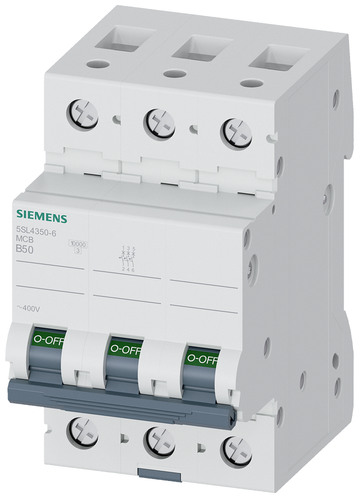 DISJUNTOR DE POTÊNCIA 400 V 10 KA 3 POLOS B 50 A 5SL43506 SIEMENS