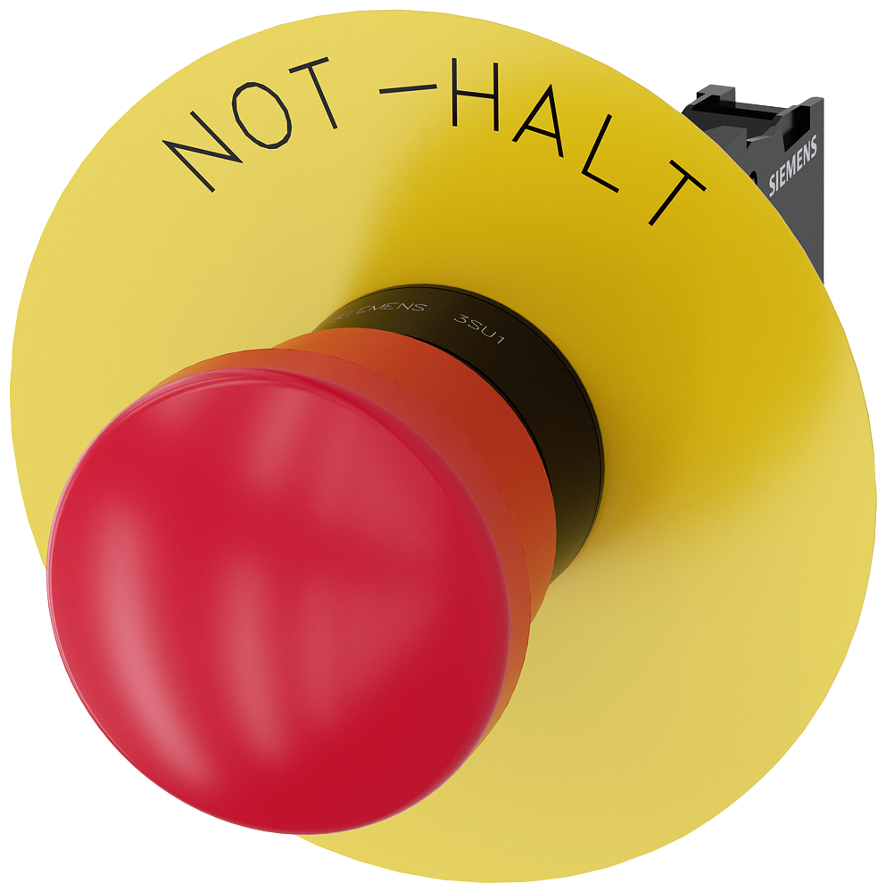 [Imagem BOTÃO COGUMELO DE PARADA DE EMERGÊNCIA 22MM REDONDO PLÁSTICO VERMELHO 1NF 3SU11001HA201CH0 SIEMENS]