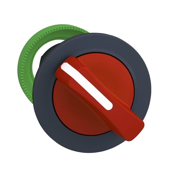 [Imagem CABEÇOTE PARA CHAVE SELETORA FACEADA Ø30MM PLÁSTICO 2 POSIÇÕES FIXAS MANOPLA CURTA VERMELHO ZB5FD204 SCHNEIDER]