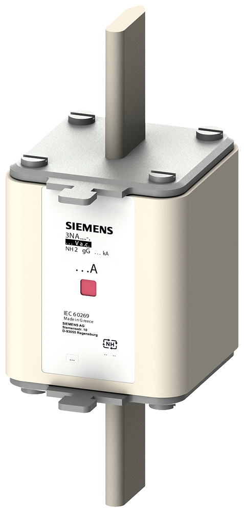 [Imagem do produto ELEMENTO DE FUSÍVEL NH, NH2, IN: 315 A, GG, UN CA: 690 V, UN CC: 440 V 3NA72526 SIEMENS]