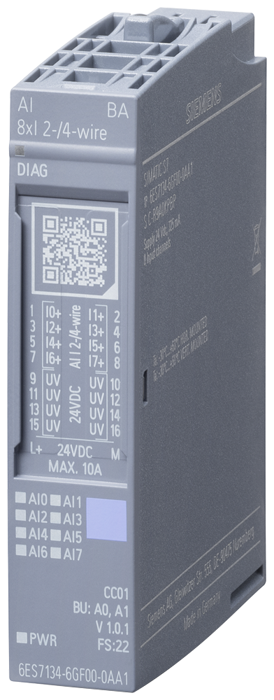 [Imagem do produto SIPLUS ET 200SP AI 8XI 2-/4-WIRE BA PU 1 6AG11346GF007AA1 SIEMENS]