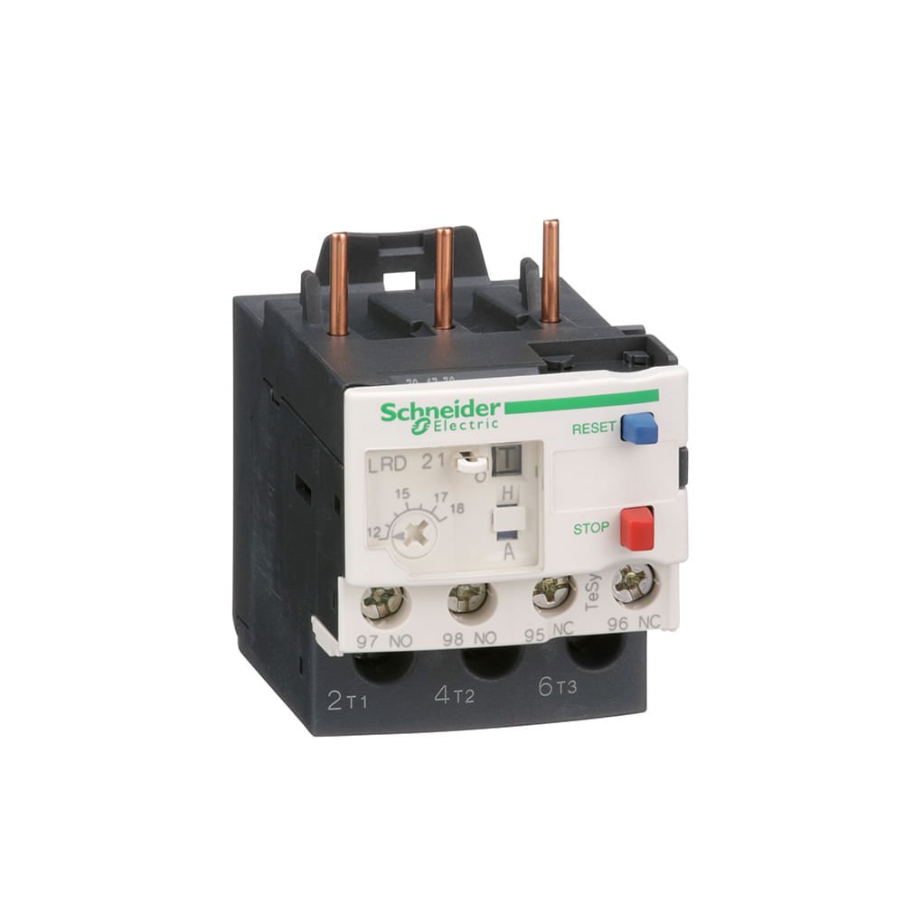 [Imagem RELE TERMICO TESYS D CLASSE 10 1218A 1NA+1NF LRD21 SCHNEIDER]