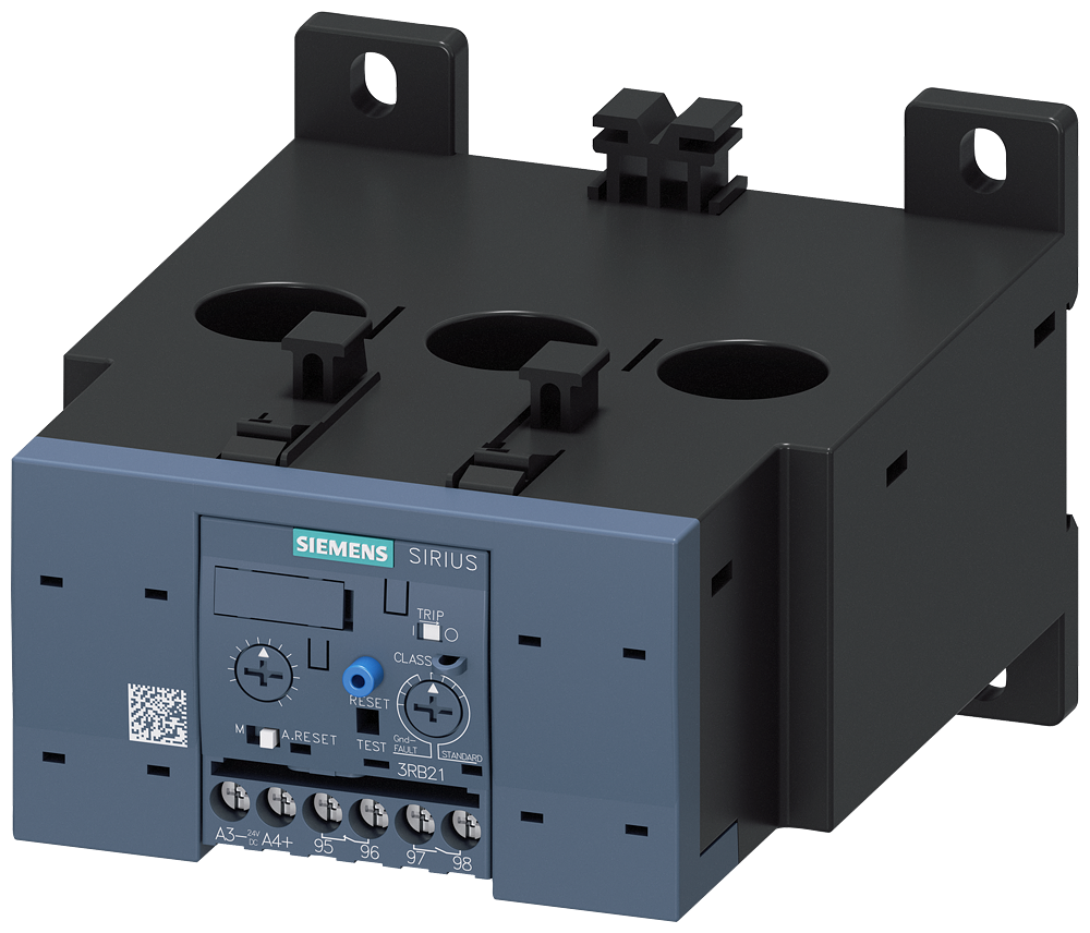 [Imagem do produto RELÉ DE SOBRECARGA 50-200A, PARA PROTEÇÃO DO MOTOR, S6, CLASS 5-30, RESET AUT 3RB21534FW2 SIEMENS]