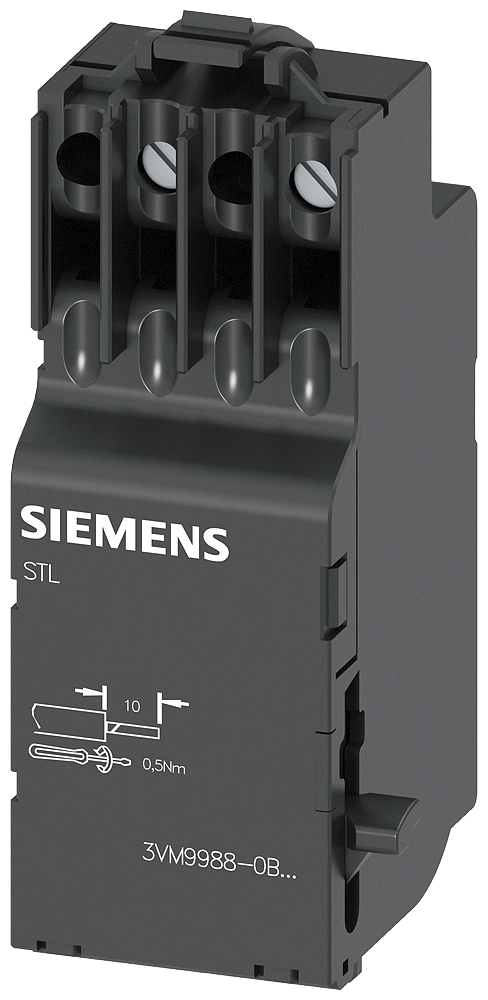 [Imagem DISPARADOR DE TENSÃO À ESQUERDA 380-600V CA 50/60HZ ACESSÓRIOS PARA: 3VM10-3VM14 3VM99080BL20 SIEMENS]