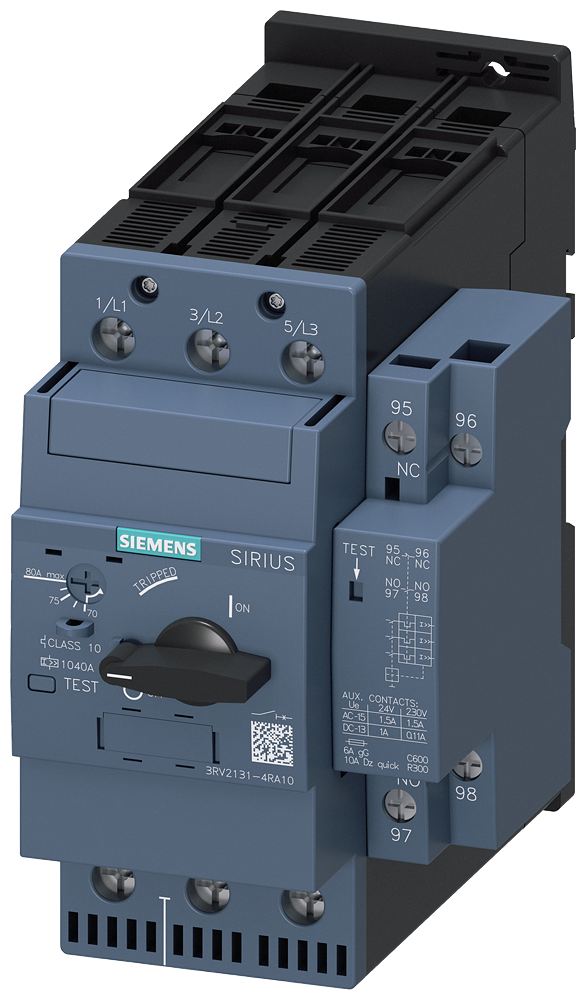 CHAVE DE POTÊNCIA S2 PROTEÇÃO DO MOTOR CLASS 10 DISJUNTOR A 70-80A DISJU 3RV21314RA10 SIEMENS
