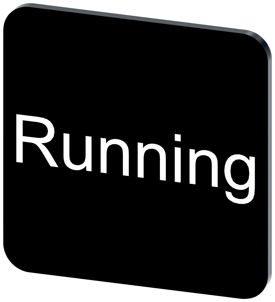 [Imagem do produto PLACA DE IDENTIFICAÇÃO 22X22MM, PLACA PRETO, INSCRIÇÃO: RUNNING 3SU19000AF160EB0 SIEMENS]