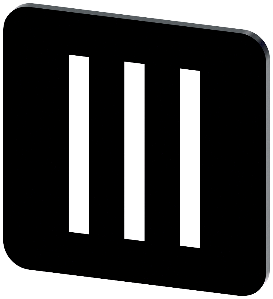 [Imagem do produto PLACA DE IDENTIFICAÇÃO 22X22MM, PLACA PRETO, SÍMBOLO: III* 3SU19000AF160QD0 SIEMENS]