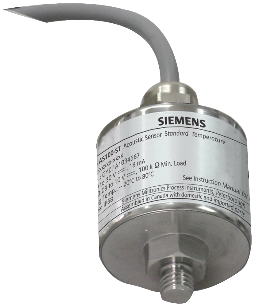 [Imagem do produto SITRANS AS100: SENSOR ACÚSTICO PARA DETECÇÃO DE FLUXO. PODE ALERTAR SOBRE MUDANÇAS EM  7MH75601AB01 SIEMENS]