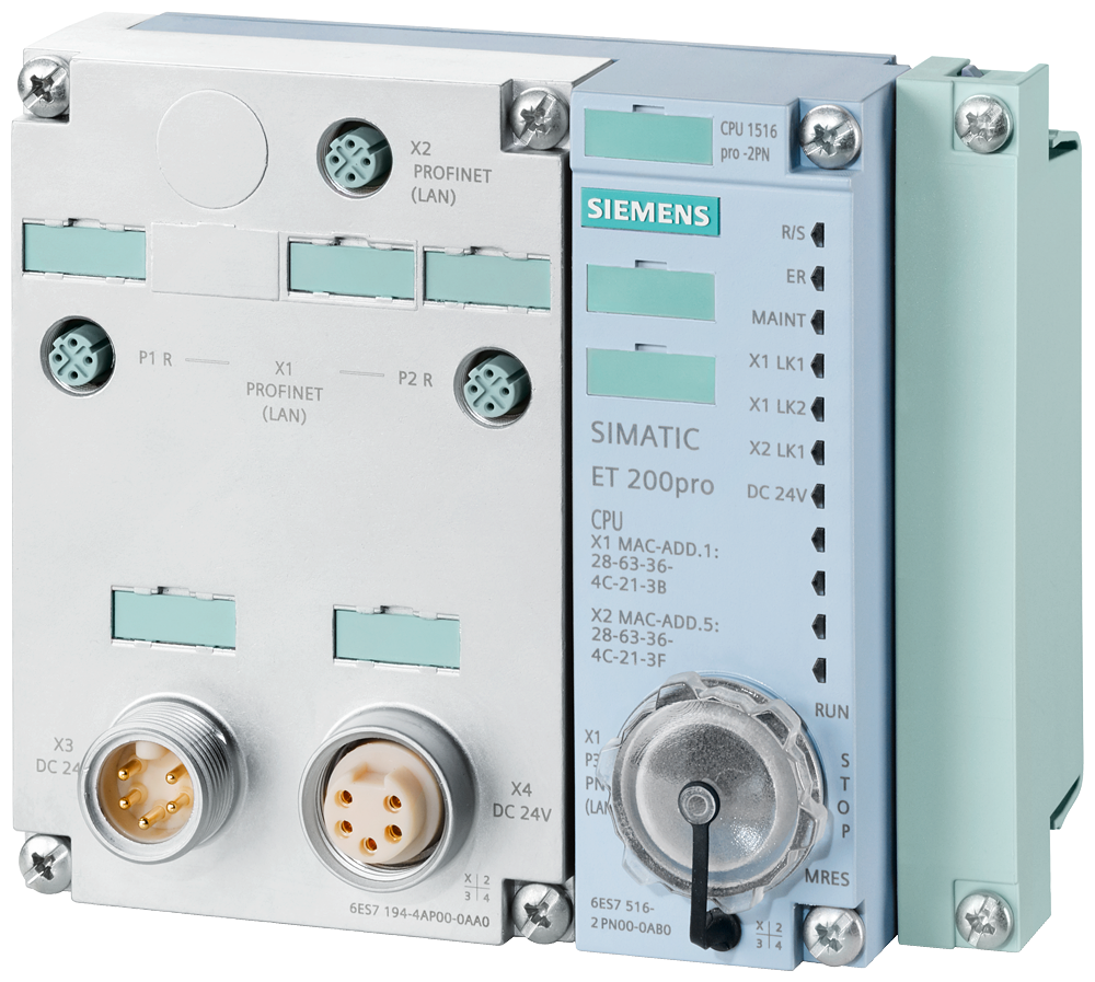 [Imagem do produto ET 200PRO: CPU 1516PRO-2 PN, 1+5MB 6ES75162PN000AB0 SIEMENS]