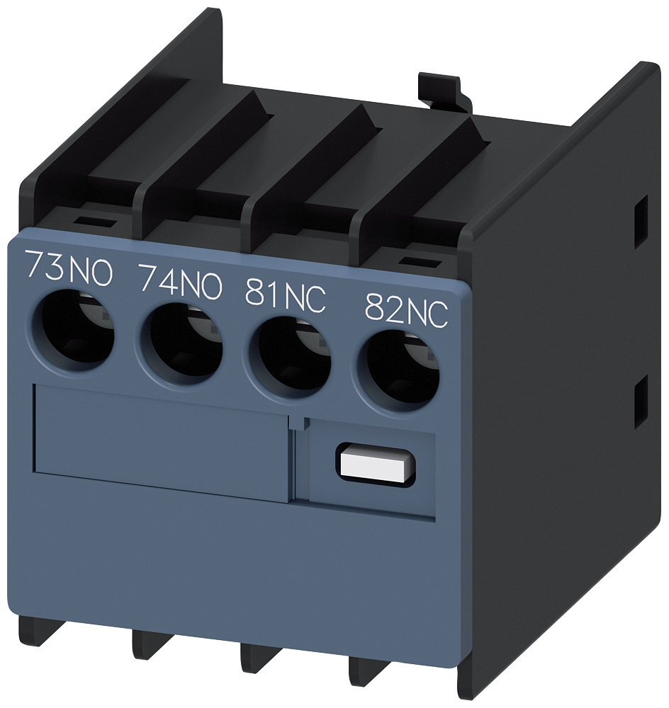 [Imagem do produto INTERRUPTOR AUXILIAR 1NA+1NF, PASSAGENS DE CORRENTE: 1NA, 1NF, LIGAÇÃO POR CIMA 3RH29111LA11 SIEMENS]