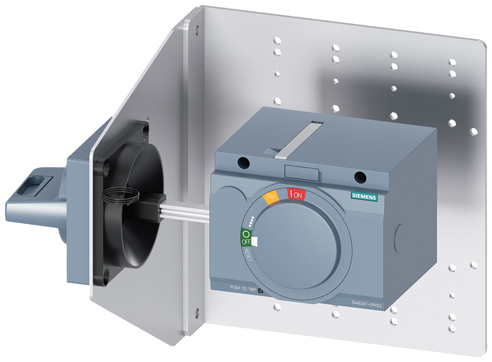 ACIONAMENTO ROTATIVO DE PAREDE LATERAL PADRÃO IEC IP65 COM ÂNGULO DE MONTAGEM 3VA92670PK53 SIEMENS