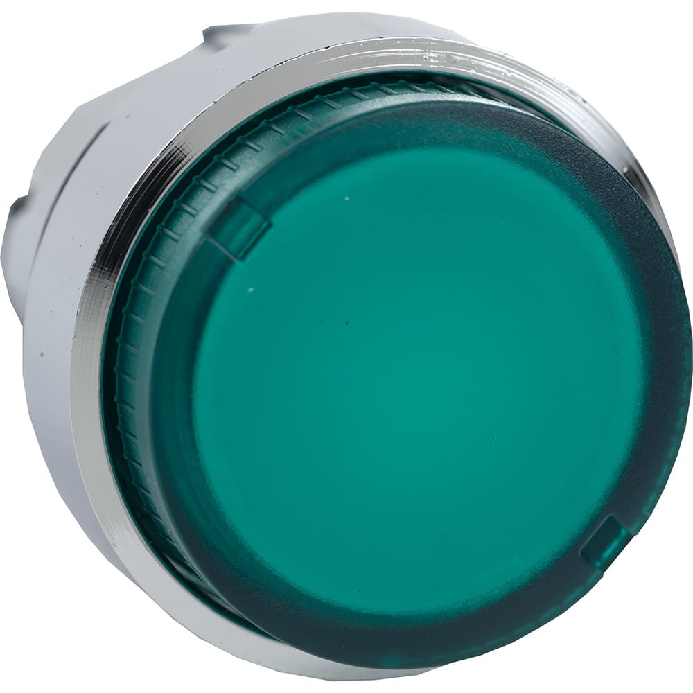 [Imagem CABEÇOTE PARA BOTÃO LUMINOSO MODULAR Ø22MM METÁLICO, SALIENTE, PARA LÂMPADA BA9S, VERDE ZB4BW13 SCHNEIDER]